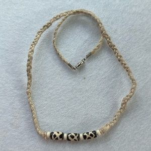 Handmade Hemp woven boho beach men’s necklace